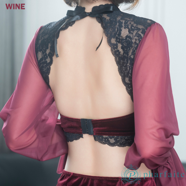 ベロアレースアップ・コスチュームセット ワイン 実物2